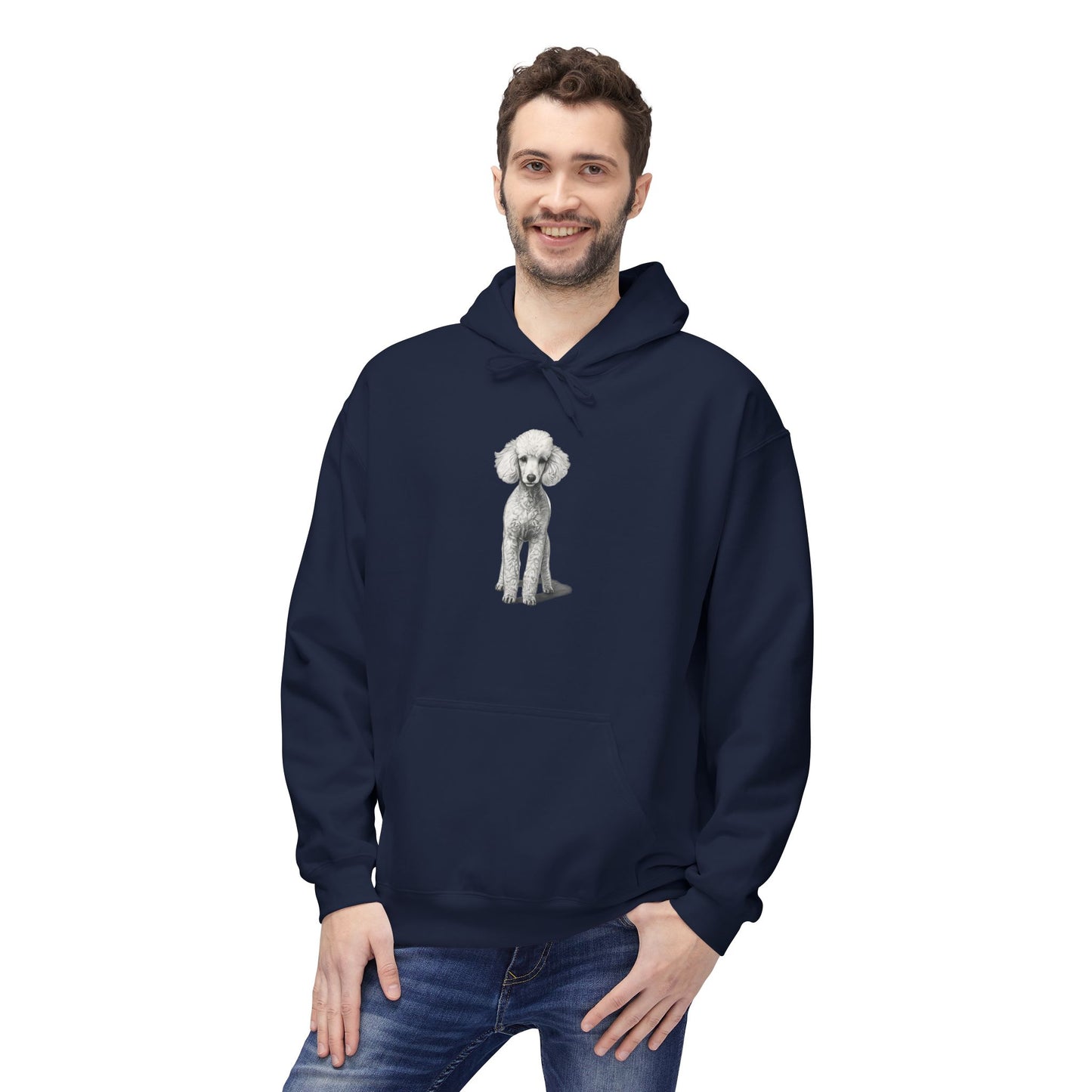 Elegant Poodle Illustration Hoodie | Eco-Limited