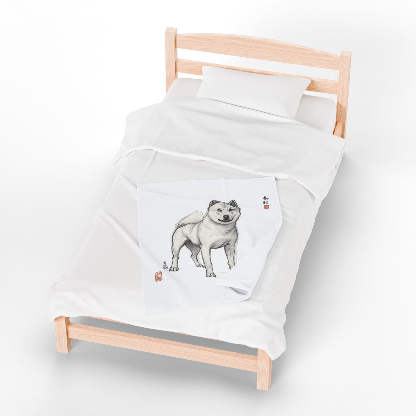 Korean Jindo Ink Illustration Blanket | Eco-Limited