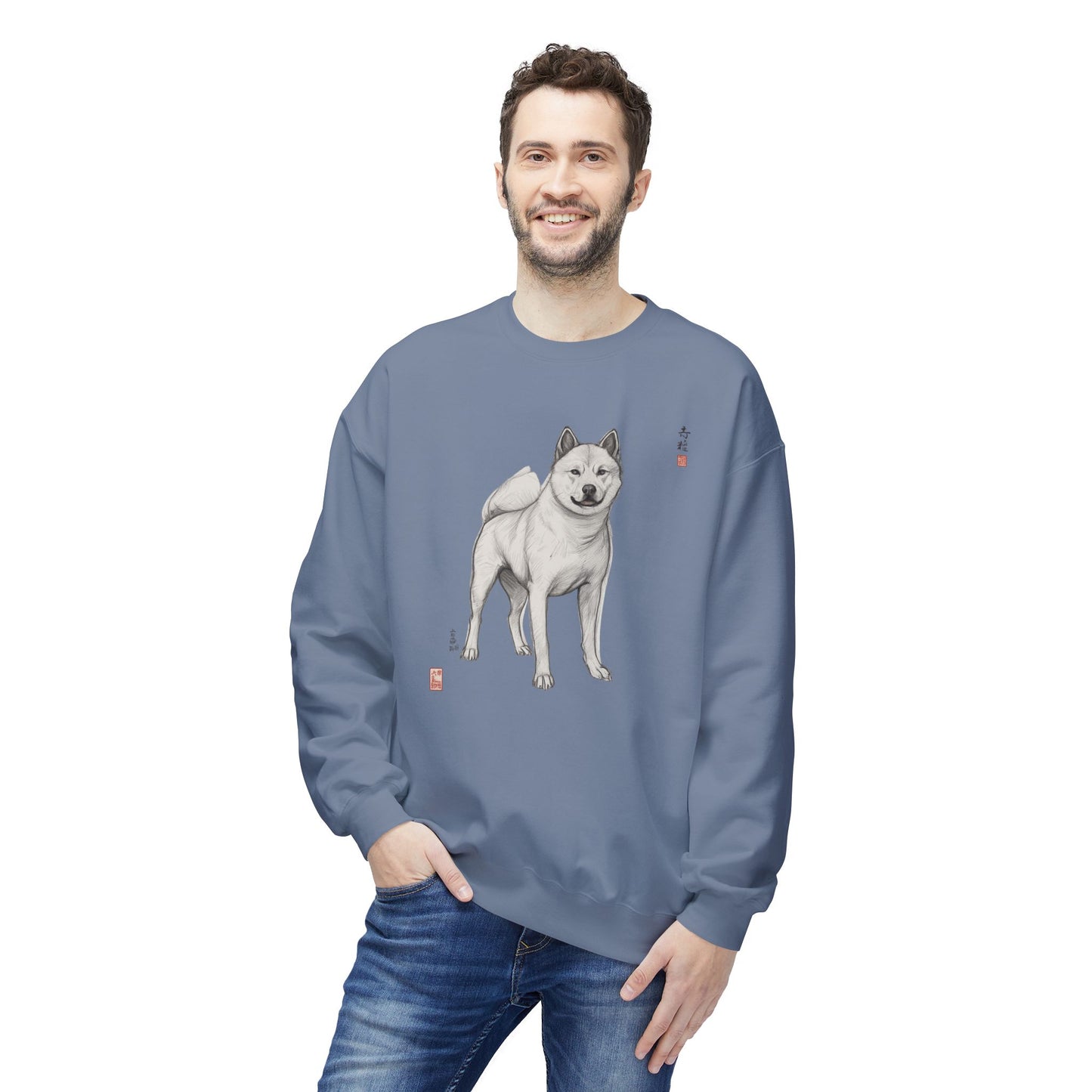 Korean Jindo Ink Illustration Sweatshirt | Eco-Limited