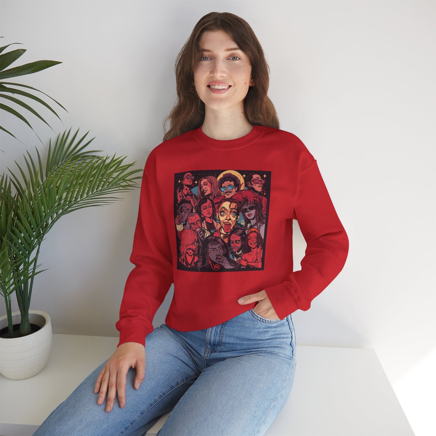 Rock Band Faces Art Sweater | Eco-Limited