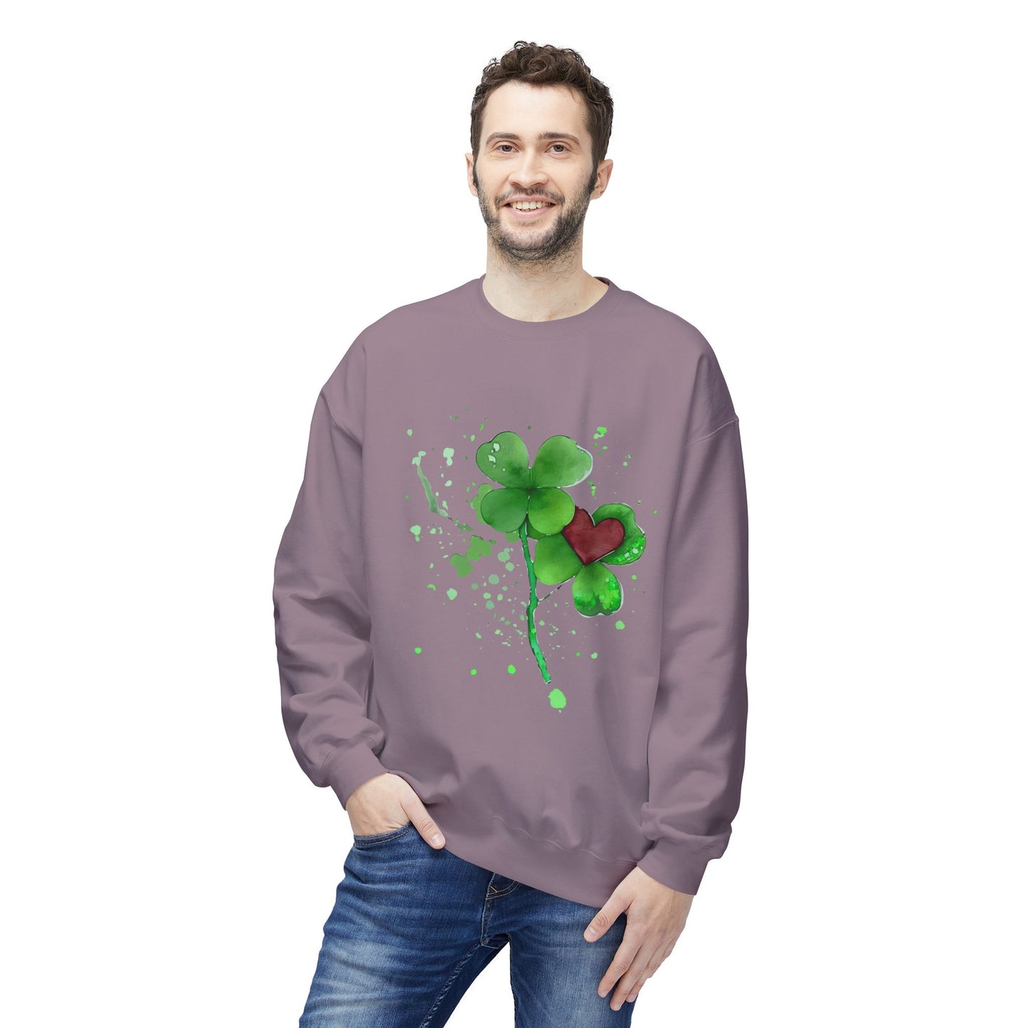Lucky Love Clover Watercolor Sweatshirt | Eco-Limited