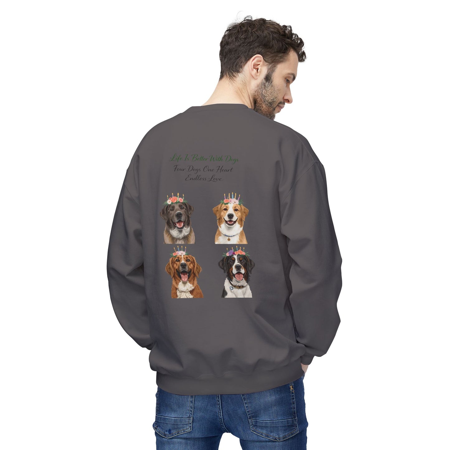 Four Dogs One Heart Sweatshirt | Eco-Limited