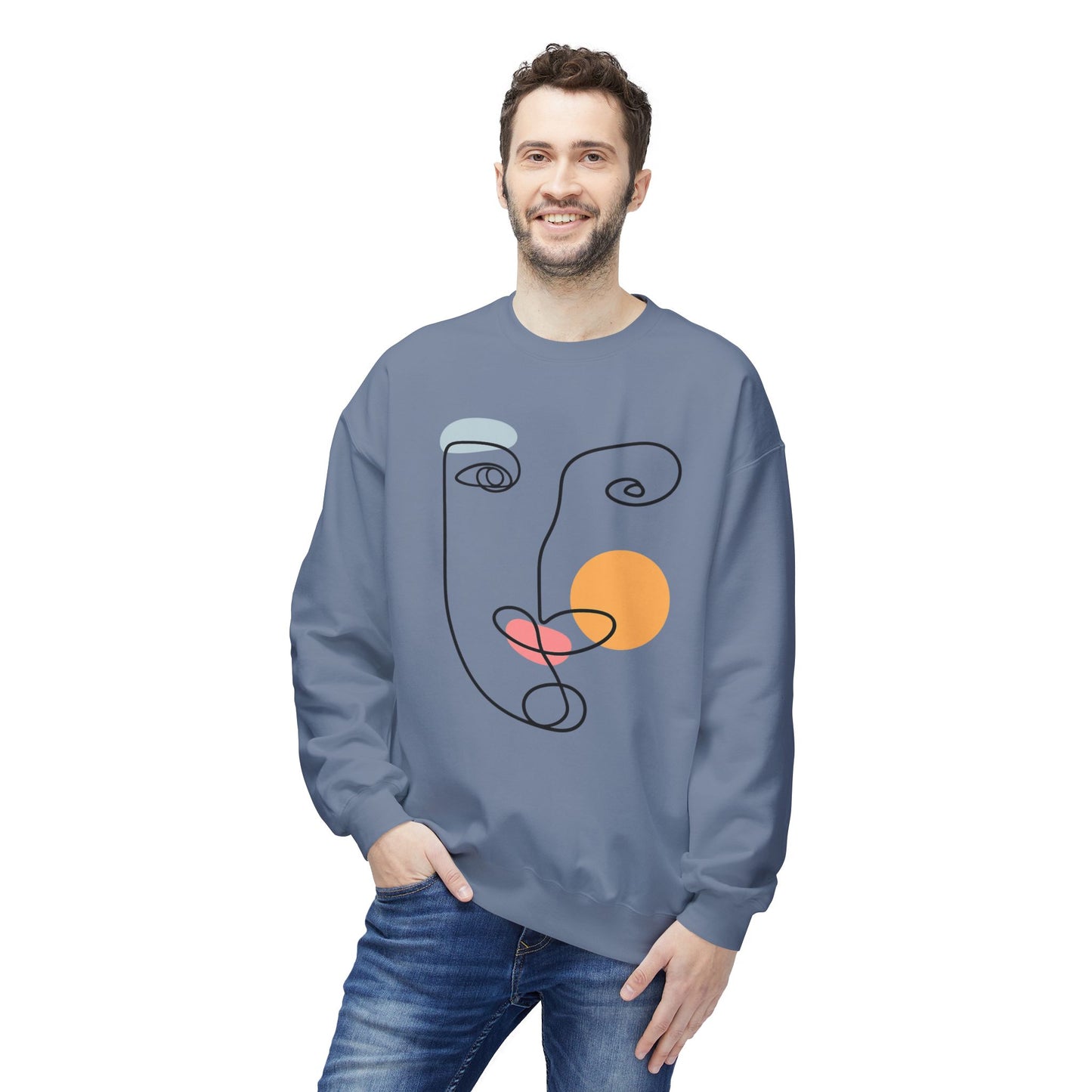 Abstract Line Face Sweatshirt | Eco-Limited