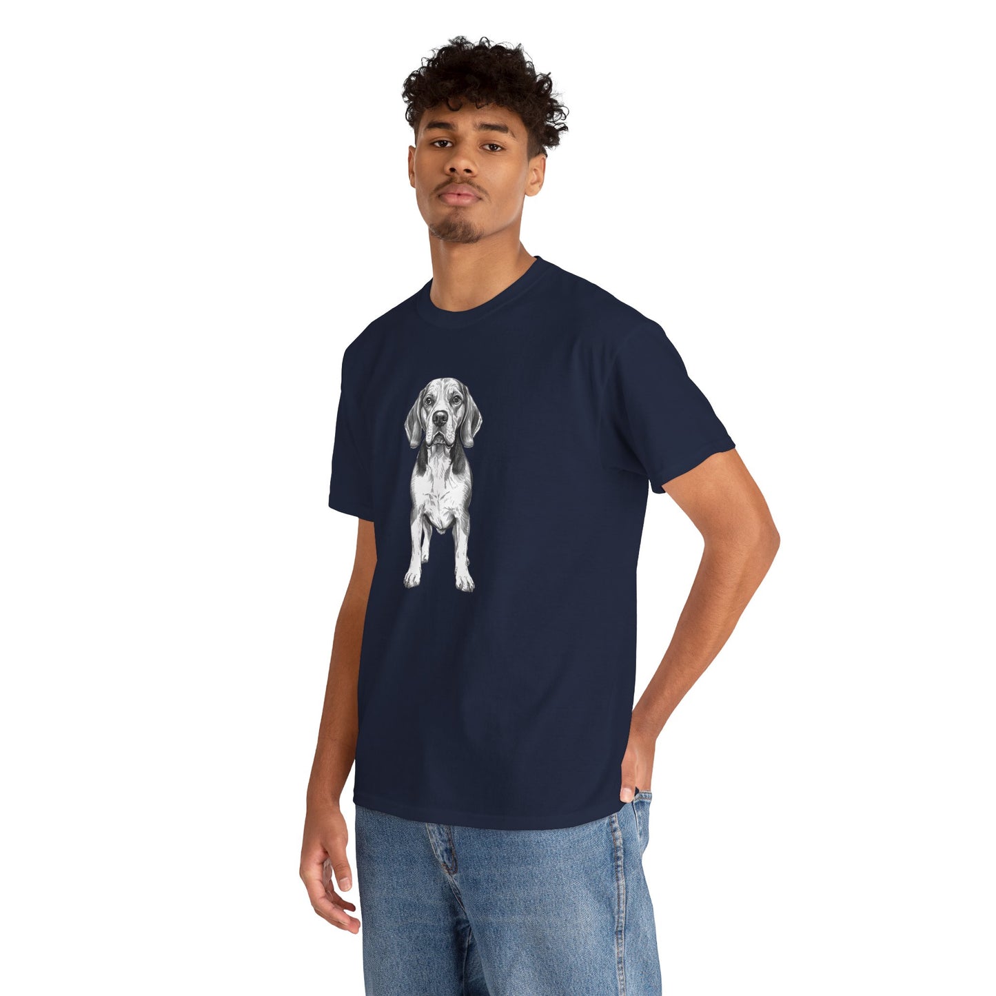 Beagle Sketch Minimal Art T-Shirt | Eco-Limited