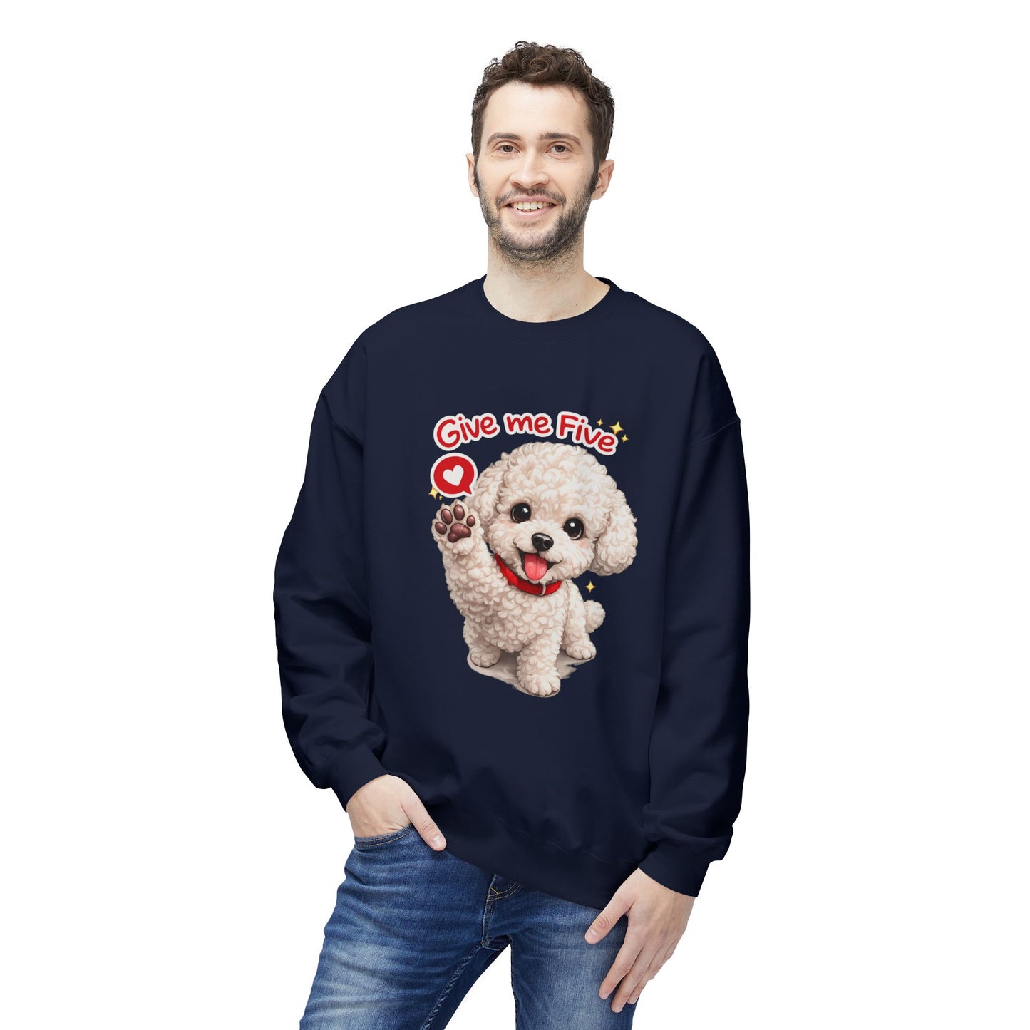 Give Me Five Cute Dog Sweatshirt | Eco-Limited