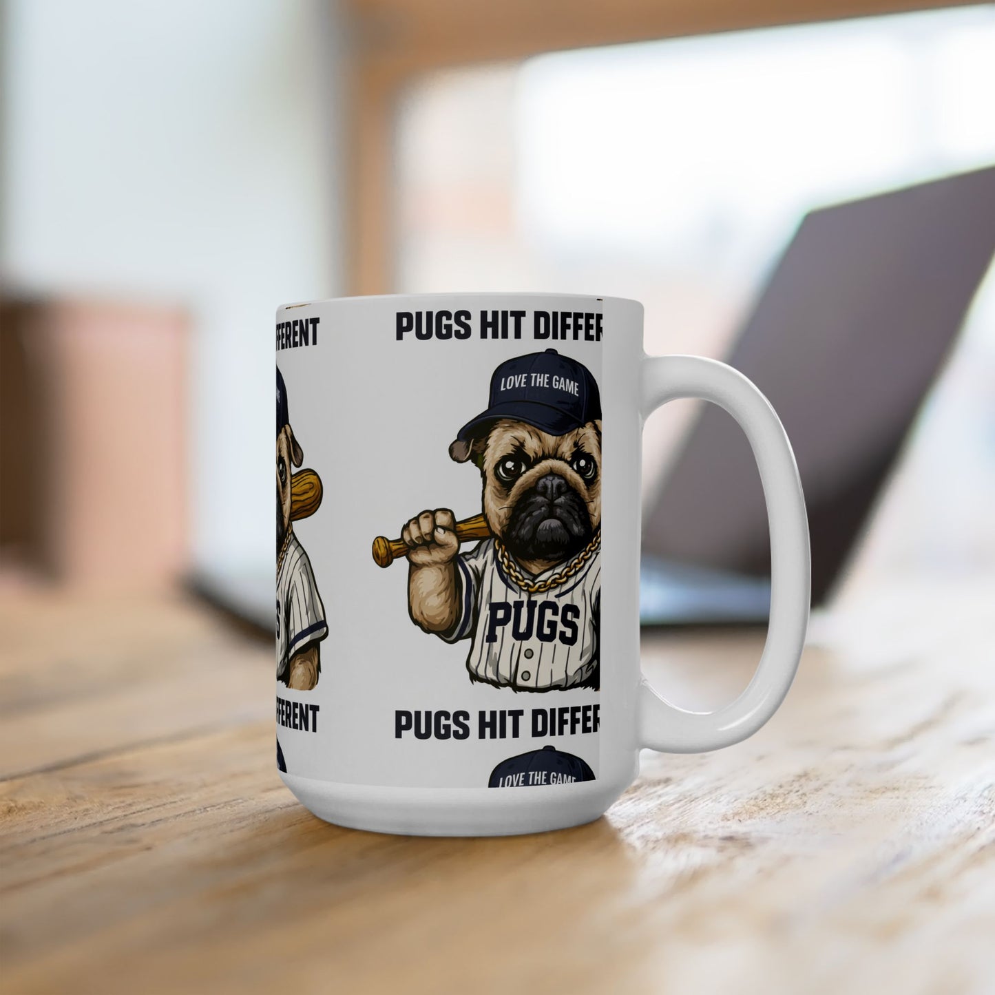 Pugs Hit Different Baseball Ceramic Mug | Eco Limited