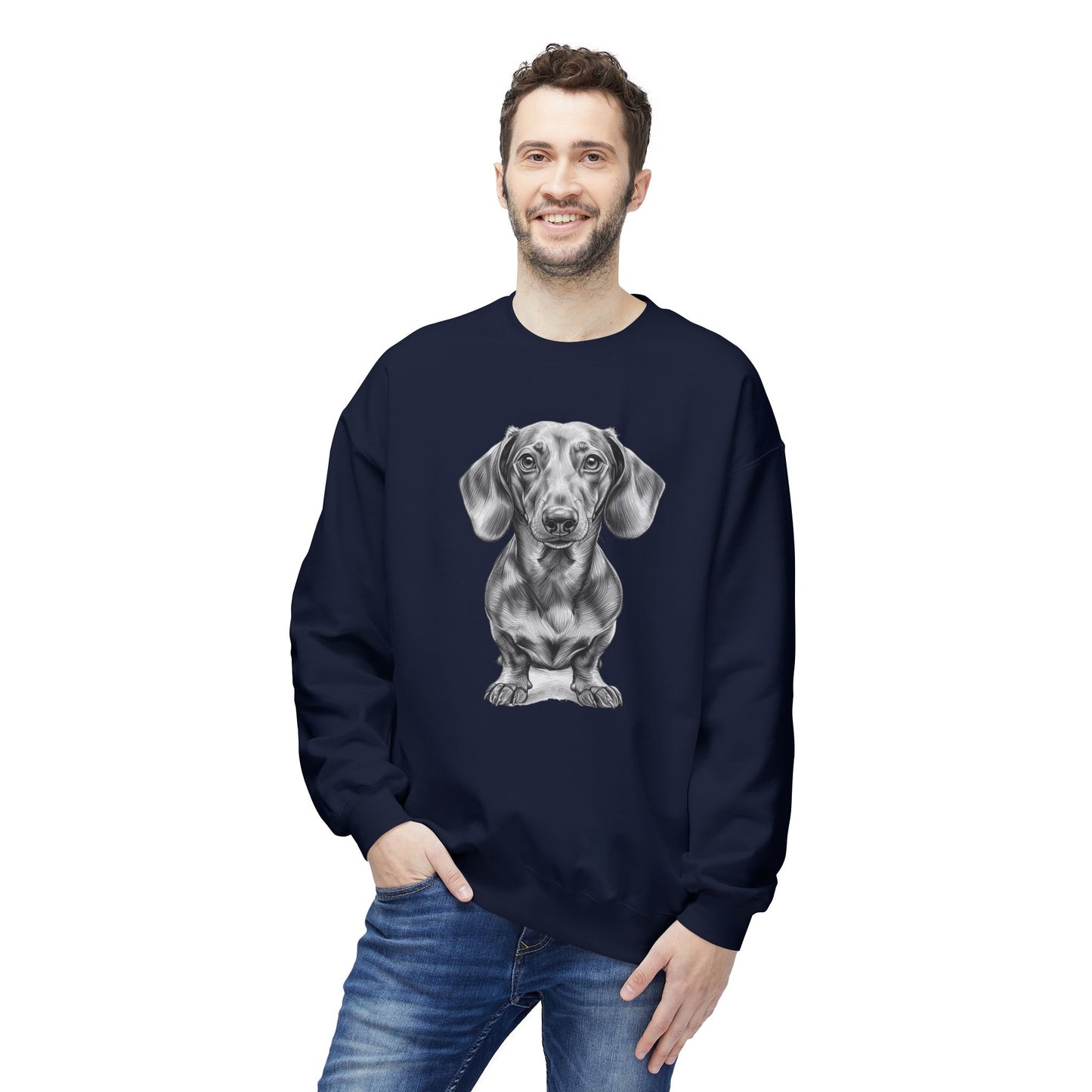 Dachshund Sketch Minimal Art Sweatshirt | Eco-Limited