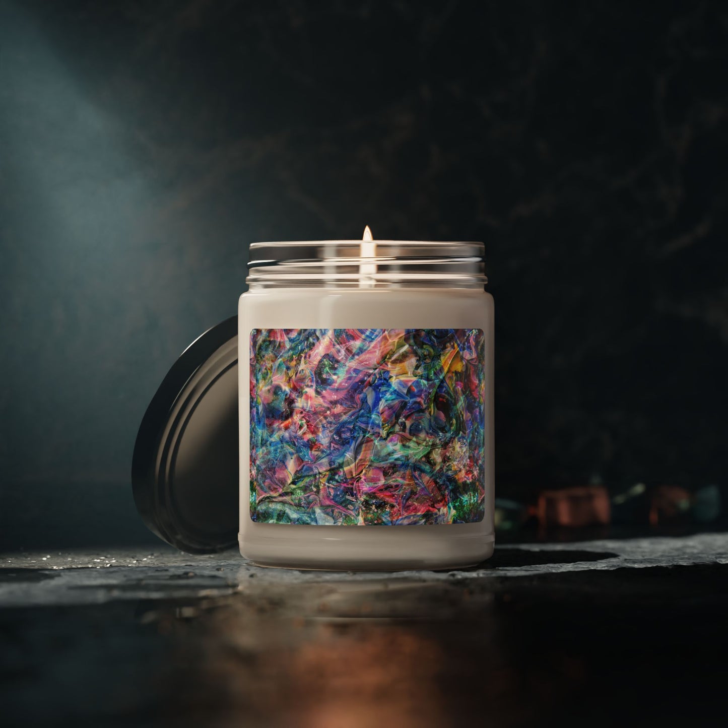 Colorful Abstract Art Organic Candle