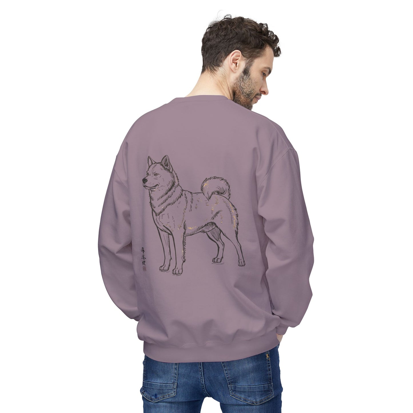 Korean Jindo Line Art Sweatshirt | Eco-Limited