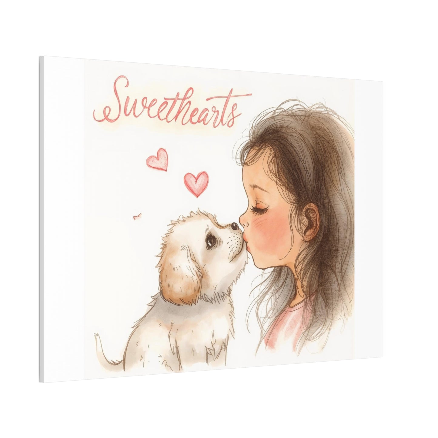 Sweethearts – Child &amp; Puppy Love Canvas | Eco-Limited