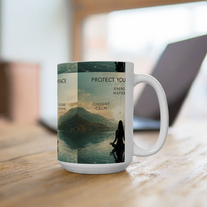 Protect Your Peace Meditation Ceramic Mug | Eco-Limited