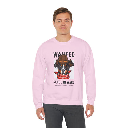 Wanted Cowboy Dog Art Sweatshirt | Eco-Limited