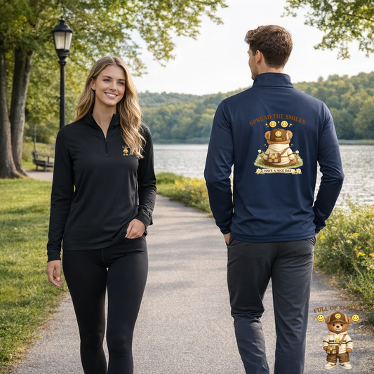 Spread the Smiles Bear Zip-Up Sweatshirt | Eco-Limited