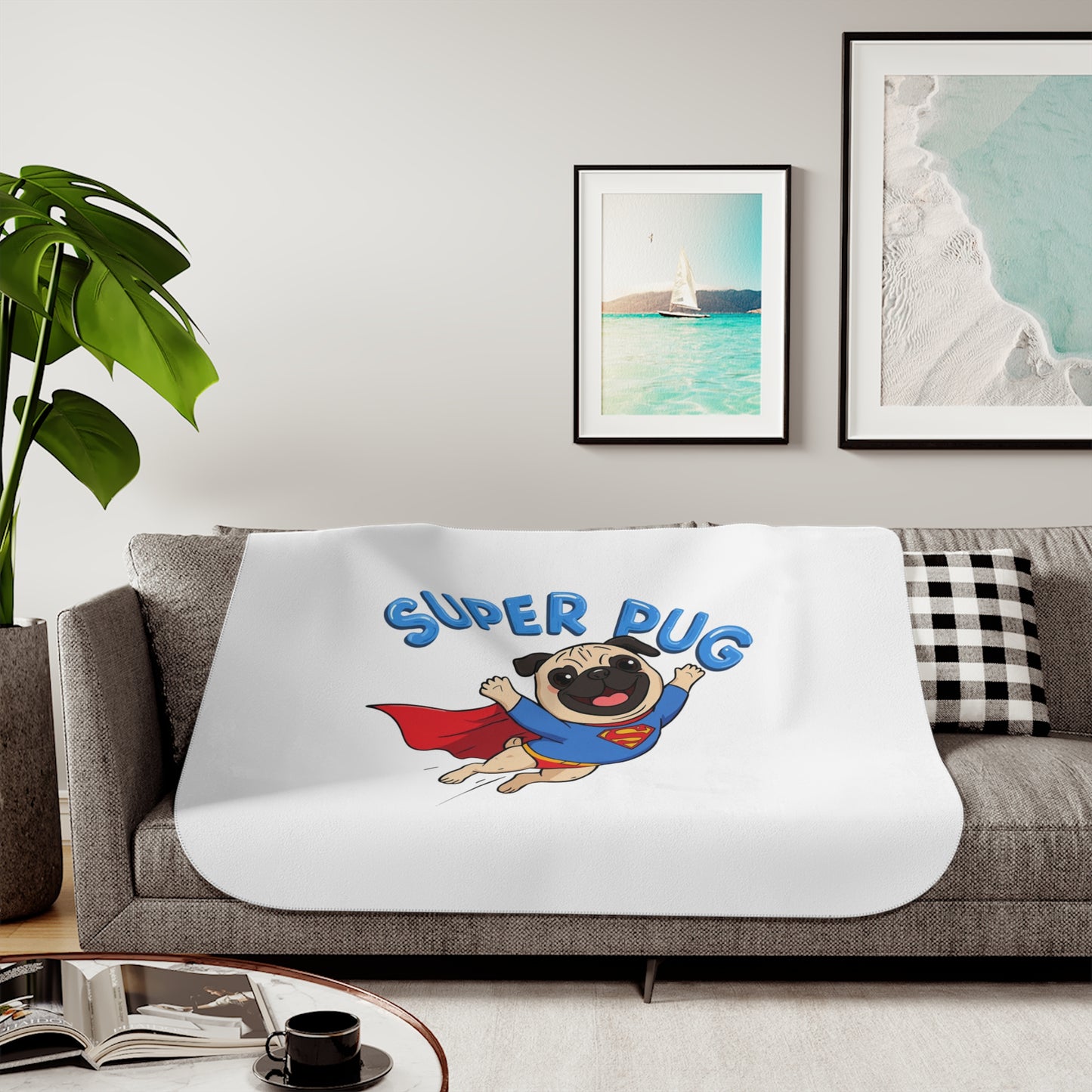 Super Pug Cozy Throw Blanket | Eco-Limited