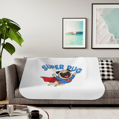 Super Pug Cozy Throw Blanket | Eco-Limited