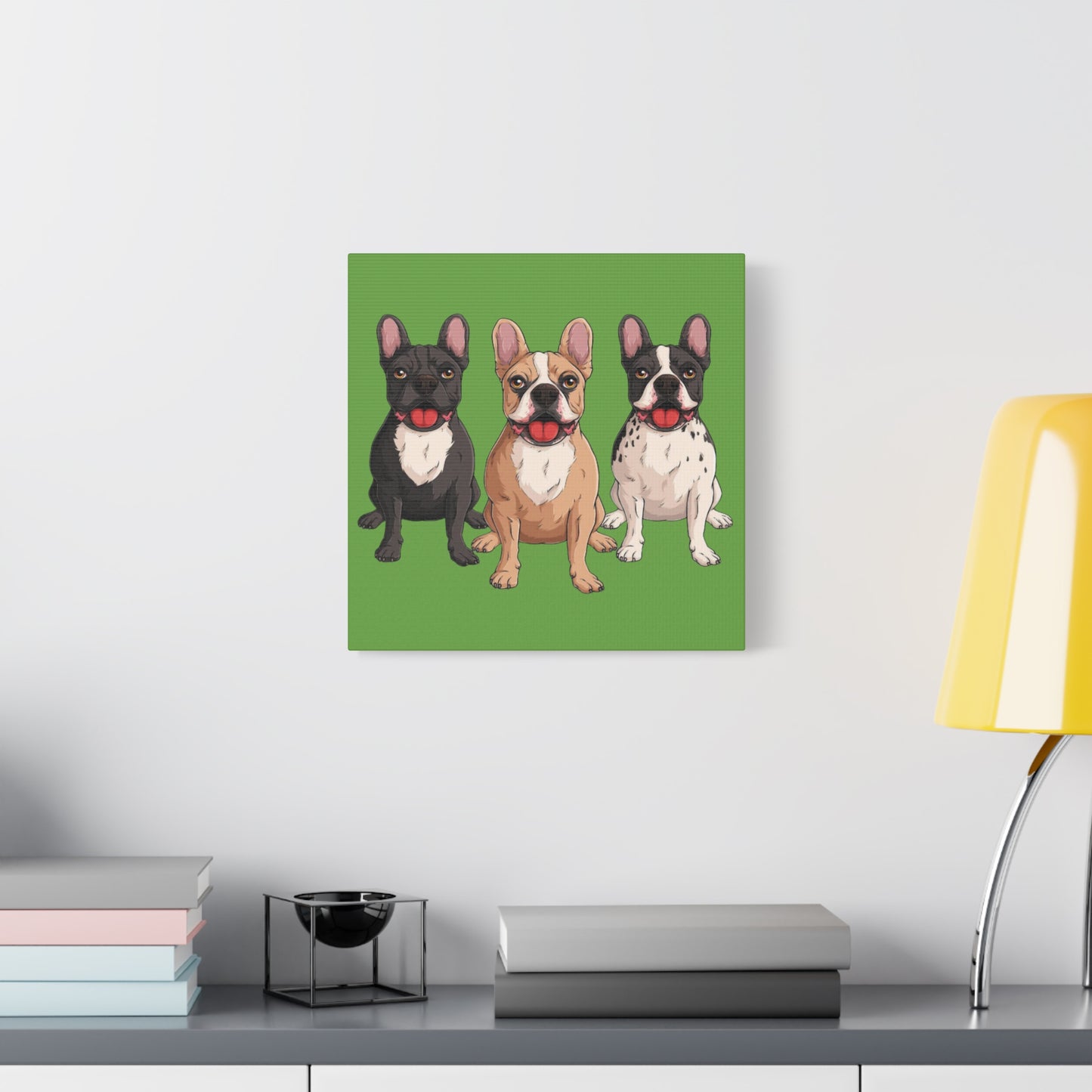 French Bulldog Trio Canvas Wall Art|Eco-Friendly - Limited
