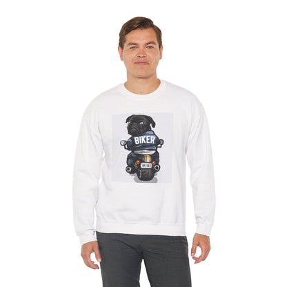Biker Pug Graphic Sweater | Eco-Limited