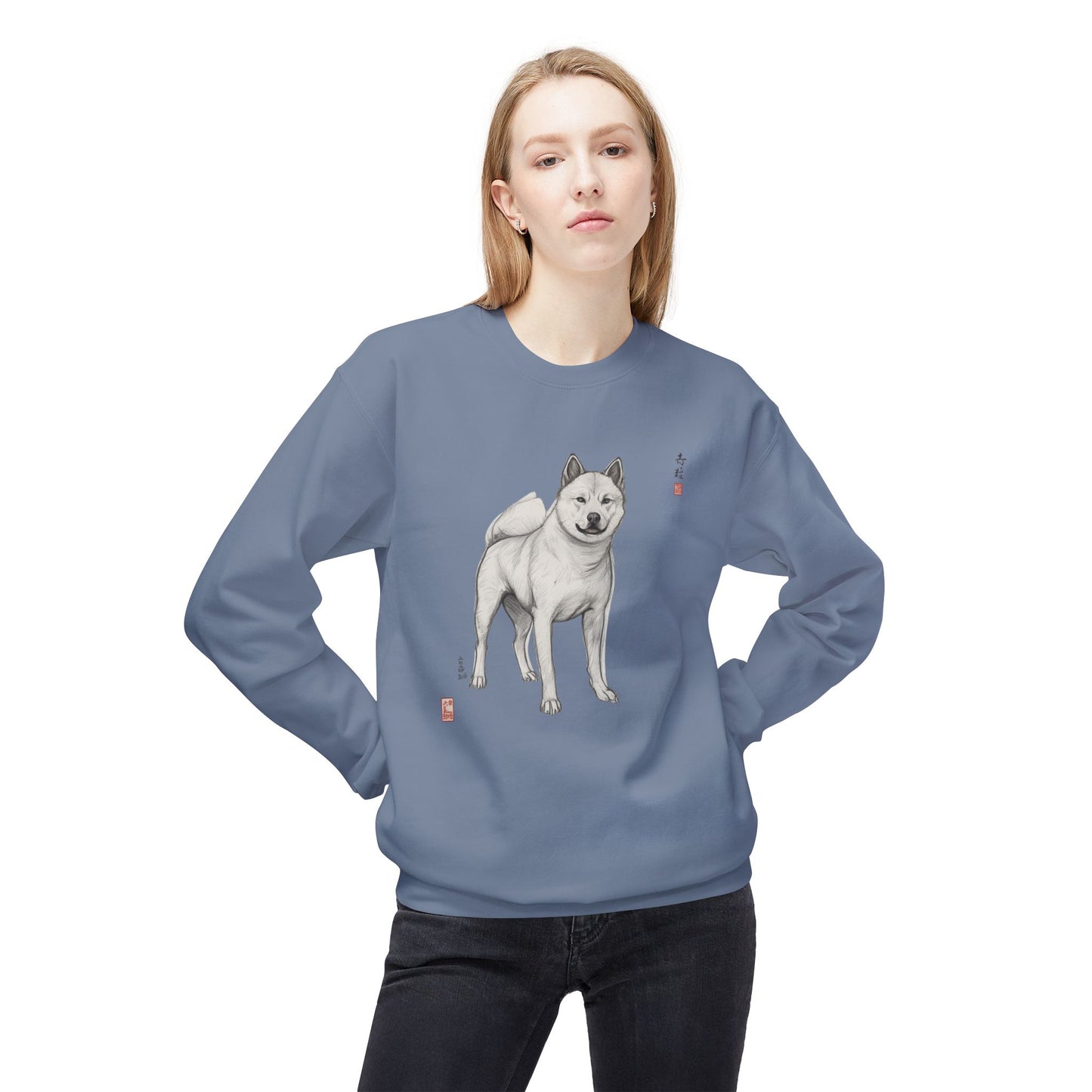 Korean Jindo Ink Illustration Sweatshirt | Eco-Limited