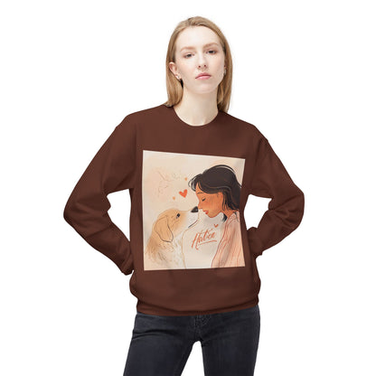 Heartfelt Dog Love Illustration Crewneck | Eco-Friendly - Limited