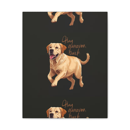Happy Gamelon Bark Dog Canvas Wall Art | Eco-Limited