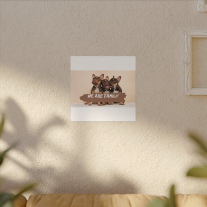 We Are Family French Bulldog Canvas Wall Art