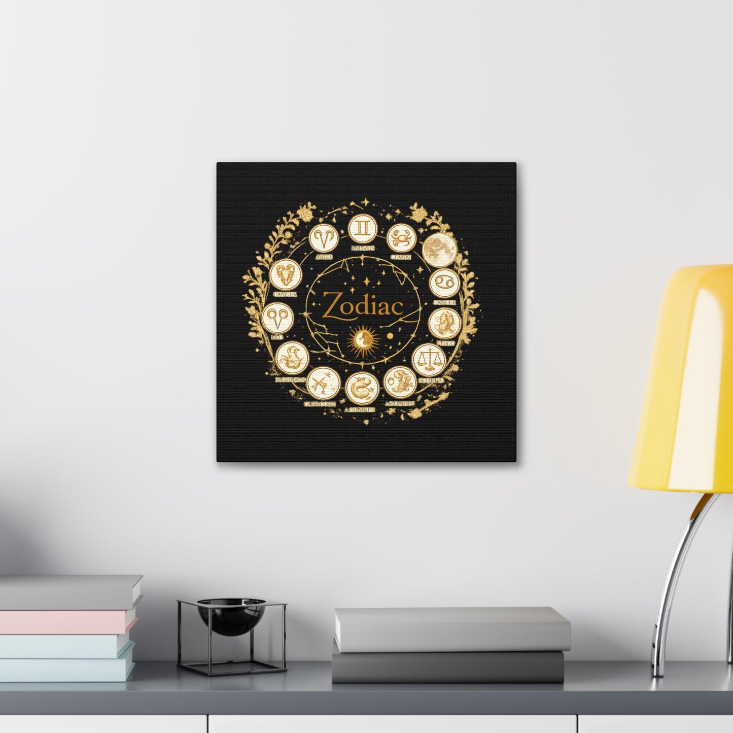 Golden Zodiac Astrology Canvas | Eco-Limited