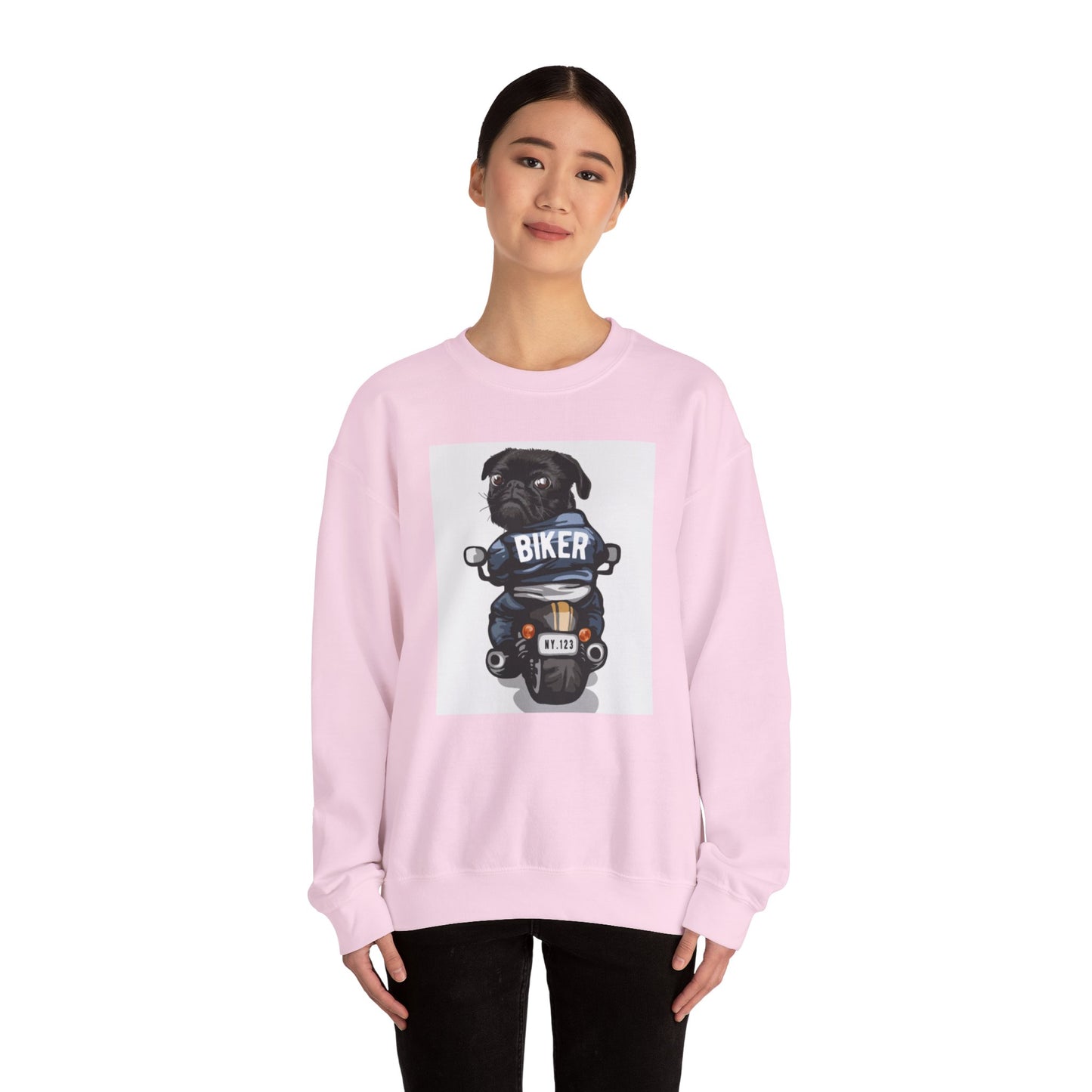 Biker Pug Graphic Sweater | Eco-Limited