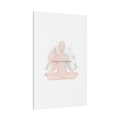 Focus on Intentions Canvas | Gentle Wellness Wall Art, Pastel Gradient Meditation Print