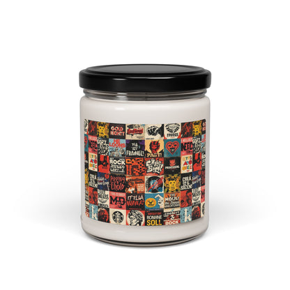 Vintage Band Poster Collage Soy Candle | Eco - organic