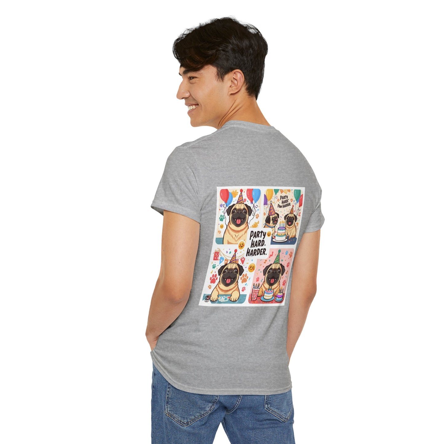 Pug Birthday Party Hard T-Shirt | Eco-Limited