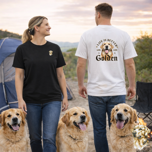 Life Is Better With a Golden Retriever T Shirt | Eco Limited
