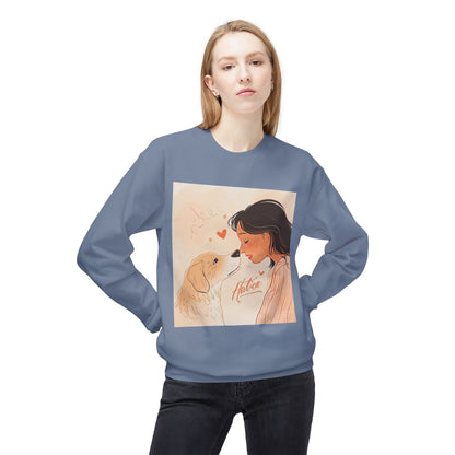 Heartfelt Dog Love Illustration Crewneck | Eco-Friendly - Limited
