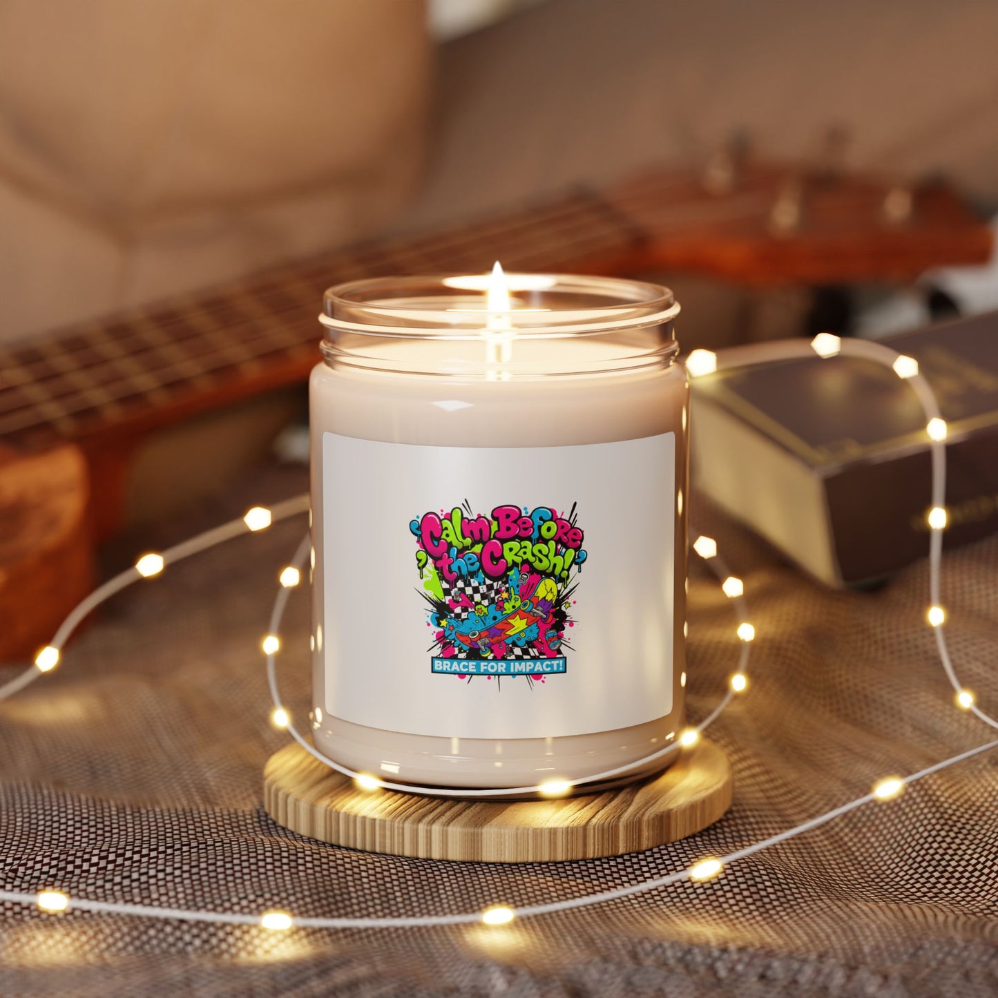 Crash Out Meltdown Candle, Soy Jar Candle, Neon Graffiti Stress Design