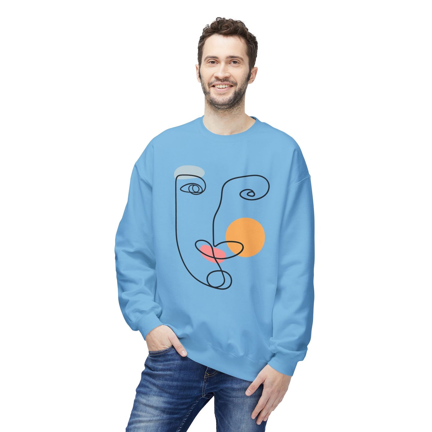 Abstract Line Face Sweatshirt | Eco-Limited