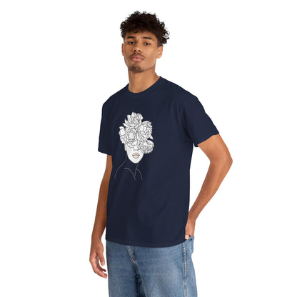 Floral Line Portrait T-Shirt | Eco-Limited