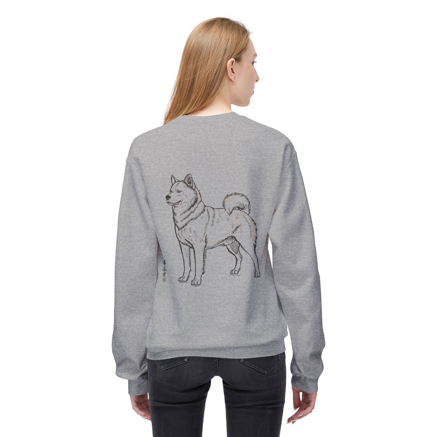 Korean Jindo Line Art Sweatshirt | Eco-Limited