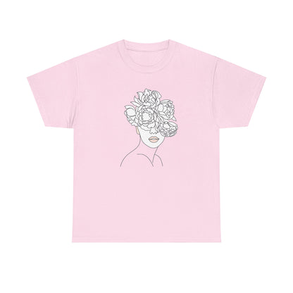 Floral Line Portrait T-Shirt | Eco-Limited