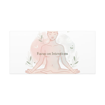 Focus on Intentions Canvas | Gentle Wellness Wall Art, Pastel Gradient Meditation Print