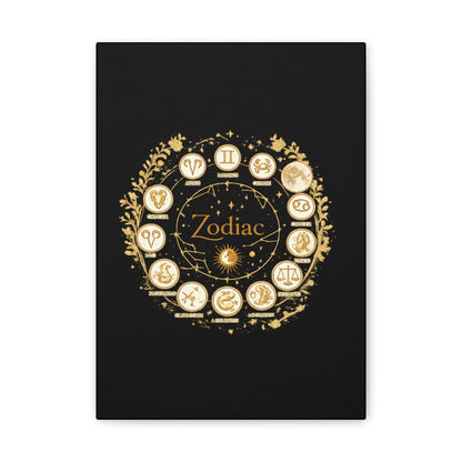 Golden Zodiac Astrology Canvas | Eco-Limited
