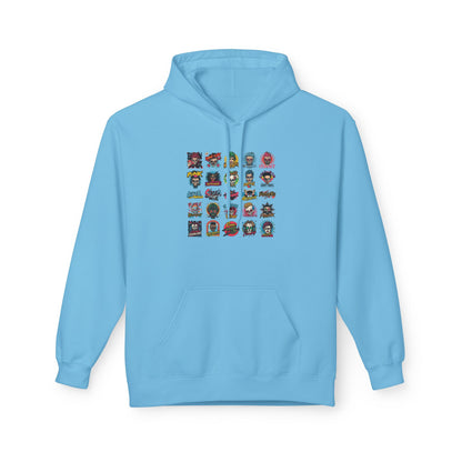 Retro Pop Culture Character Grid Hoodie|Eco-Friendly - Limited