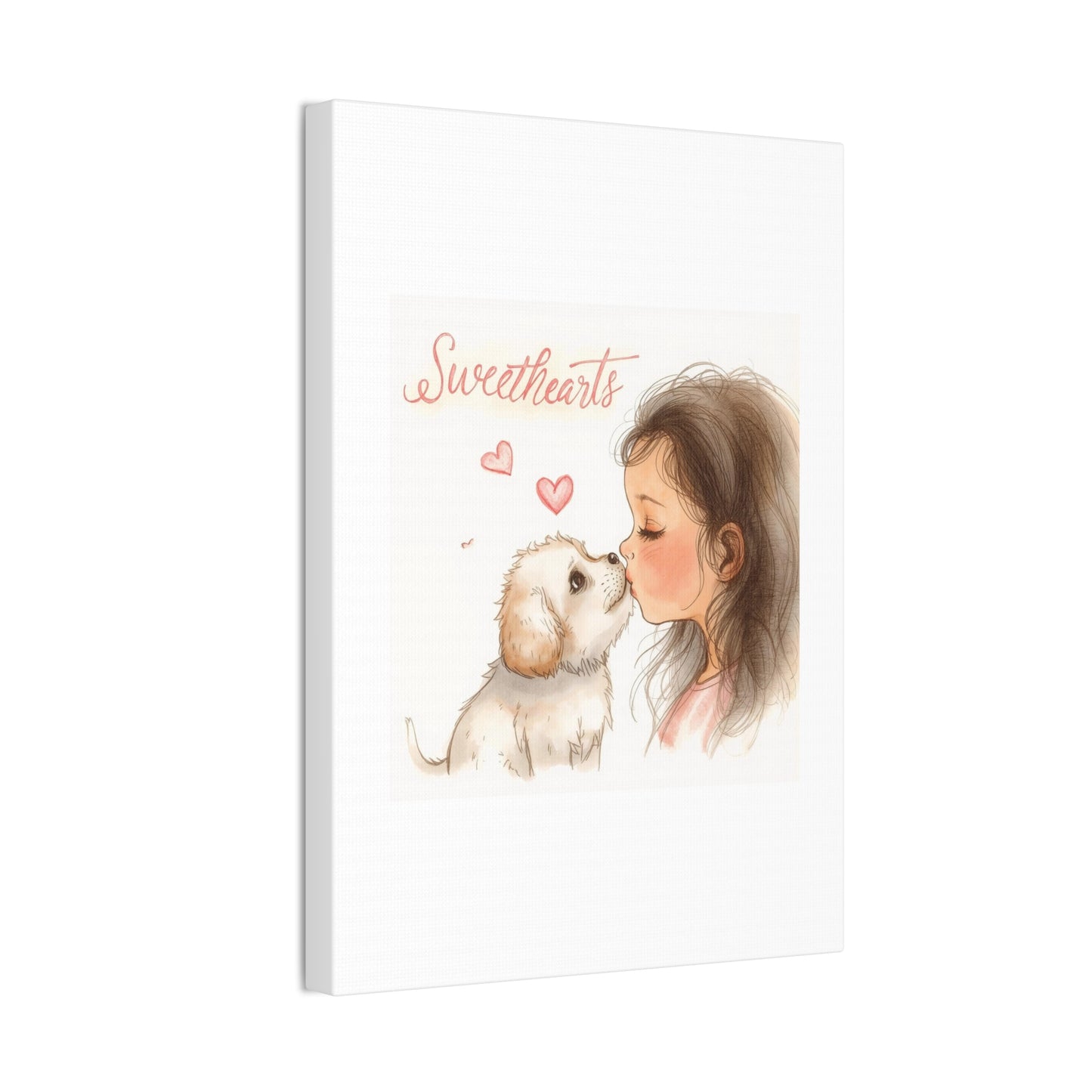 Sweethearts – Child &amp; Puppy Love Canvas | Eco-Limited