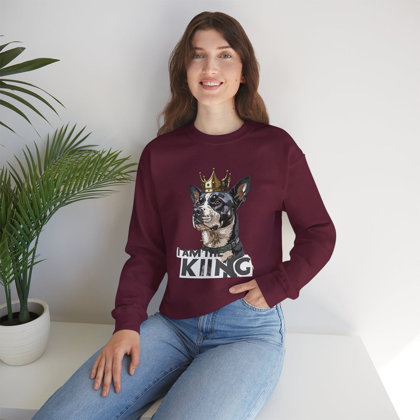 King Dog Crown Art Sweatshirt | Eco-Limited