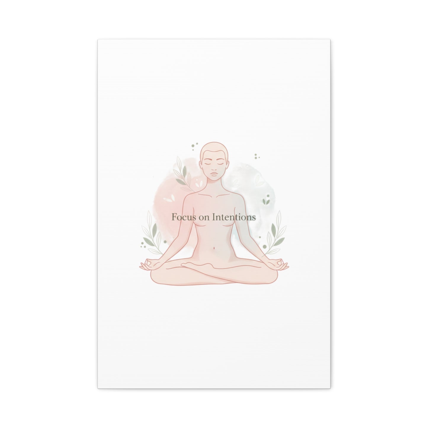 Focus on Intentions Canvas | Gentle Wellness Wall Art, Pastel Gradient Meditation Print