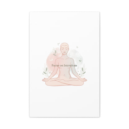 Focus on Intentions Canvas | Gentle Wellness Wall Art, Pastel Gradient Meditation Print