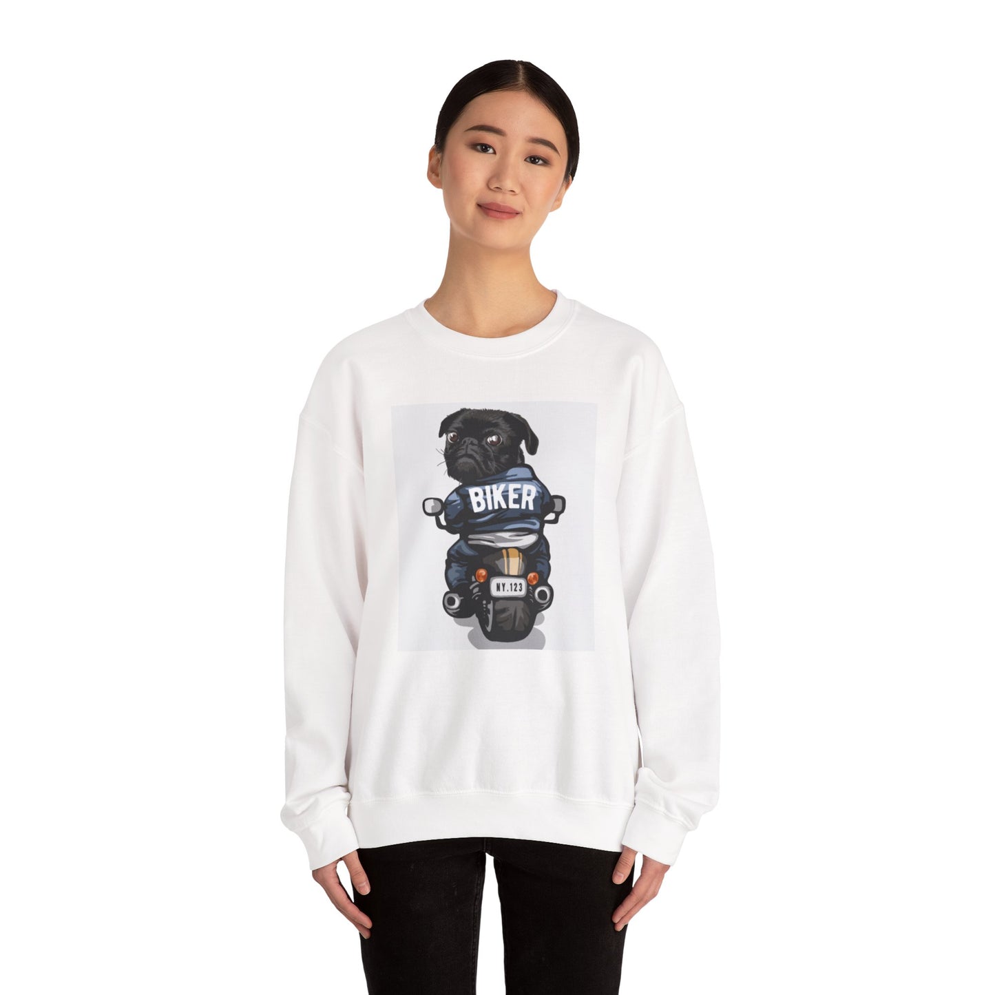 Biker Pug Graphic Sweater | Eco-Limited