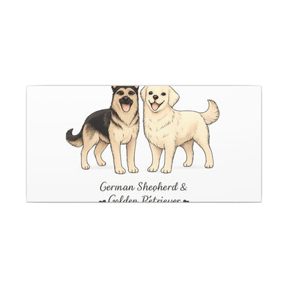 German Shepherd & Golden Retriever Canvas Wall Art