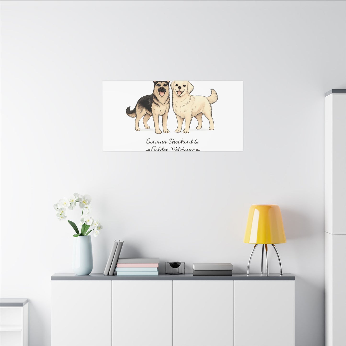 German Shepherd & Golden Retriever Canvas Wall Art