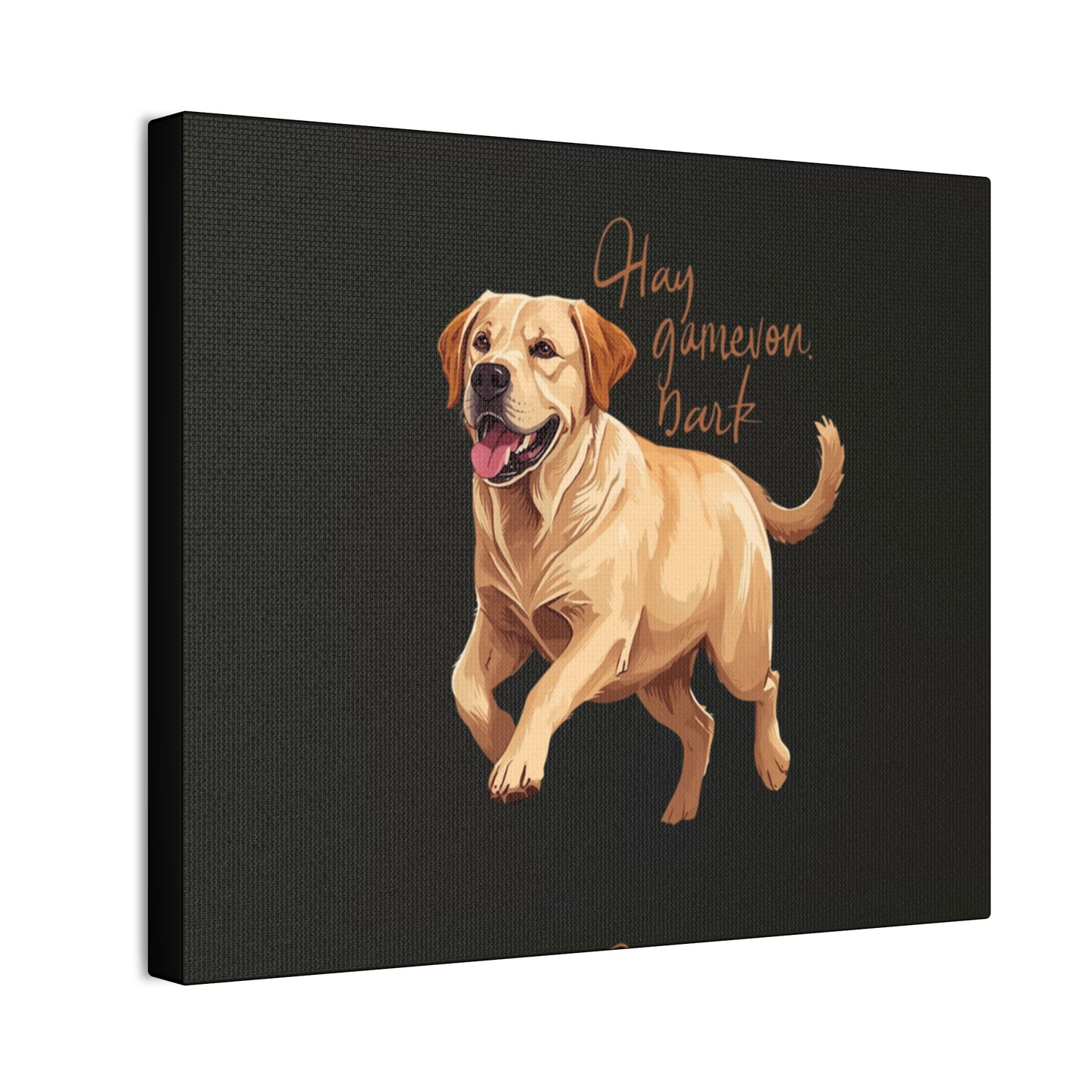 Happy Gamelon Bark Dog Canvas Wall Art | Eco-Limited