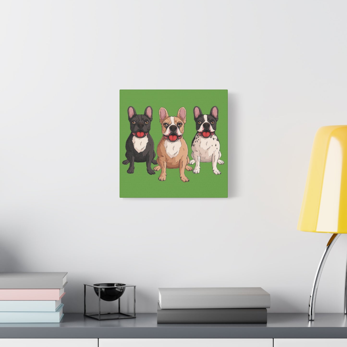 French Bulldog Trio Canvas Wall Art|Eco-Friendly - Limited