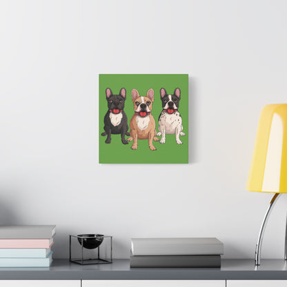 French Bulldog Trio Canvas Wall Art|Eco-Friendly - Limited
